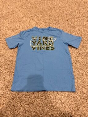 Vineyard Vines Sky Blue Logo Tee with Yellow Accent Boys